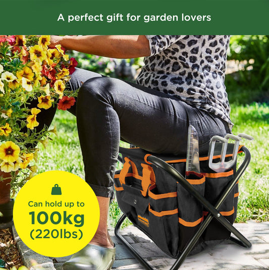 Gardening Tool Set, Stainless Steel 7-Piece Gardening Tools (Orange)