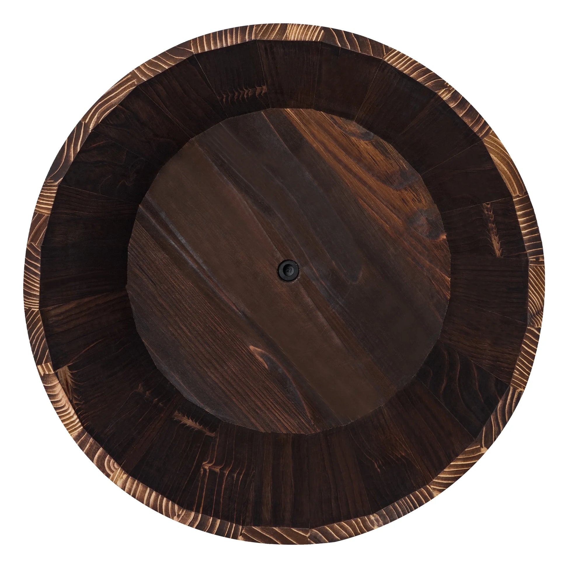 17 in Wood Whiskey Barrel Planter
