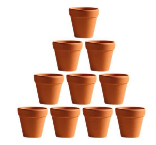 10Pcs Small Mini Clay Pots