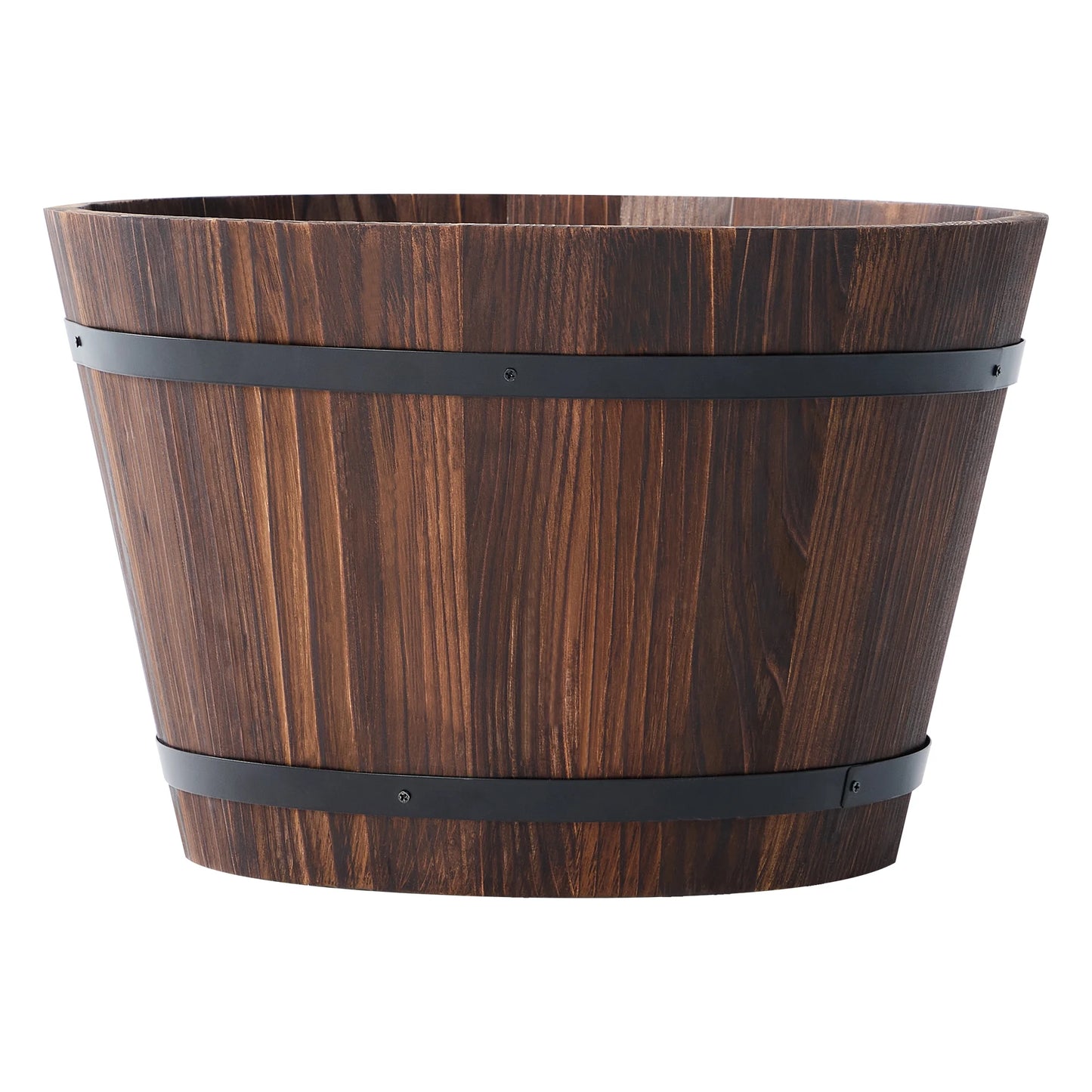 17 in Wood Whiskey Barrel Planter