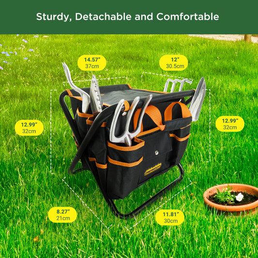 Gardening Tool Set, Stainless Steel 7-Piece Gardening Tools (Orange)